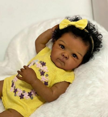 Muñeca Reborn Negra de Cuerpo Completo 18 Pulgadas miniatura 3