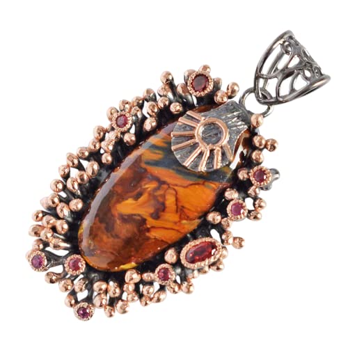 Pendentif piésitte et quartz rouge pour illuminer vos tenues de soirée chic