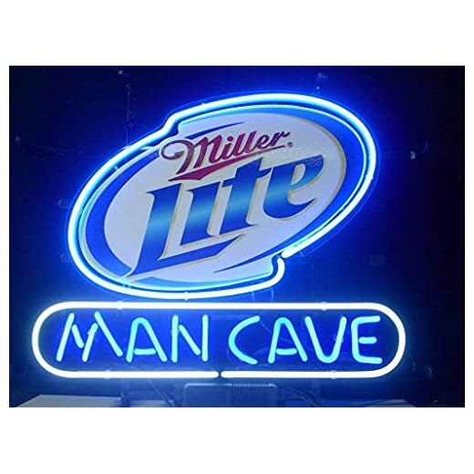 Prouten Neon Signs 14"x10" Millers Lite Man Cave Neon Sign Light Beer Bar Pub Man Cave LED Neon Lamp DE13