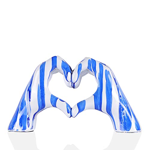 DOVDOV Colourful Gesture Statue, Love Statue, Love Gesture Hand Sculpture, Modern Art Home Decor Statue for Wedding Scene, Office, Living Room Coffee Table, Dining Table Centrepiece. (F)