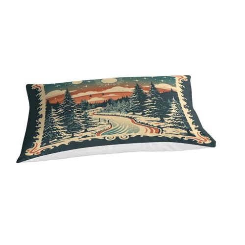 Housse de couette Noël 3D imprimé vintage en microfibre supérieure durable