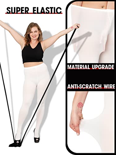Image of DancMolly Plus Size Tights for Women, Control Top Semi Opaque Nylon Pantyhose High Waist