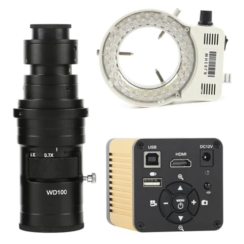 Lbg J 4K 40MP 1080P HDMI USB fW^HƗpdqJ U fBXNXg[W rfIR[_[t db PCB ͂񂾕tp YA_v^[(Color:200x lens with Light