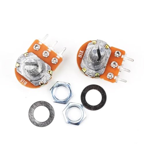 Potentiomètre WH148 B1K 3 broches 20mm avec écrous pour montage sur circuit