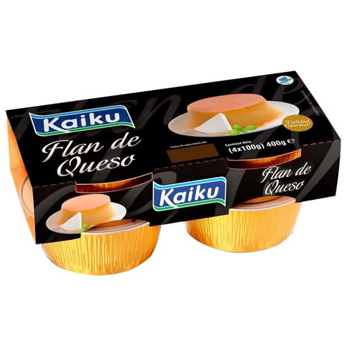 ( 6 PACKS DE 4X100G.)KAIKU Flan de queso gourmet, sin gluten REFRIGERADO