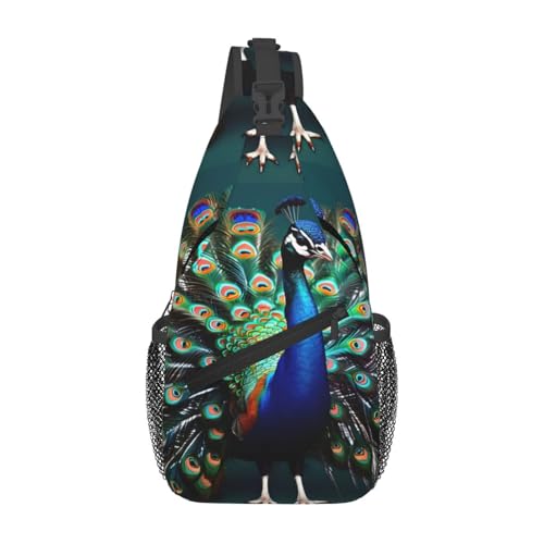 Bolso Bandolera con Estampado de Pavo Real para Senderismo miniatura 1