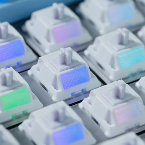 Image of MELETRIX 35pcs Morandi 5-Pin Linear Mechanical Keyboard Switches for Mechanical Keyboard, Focused Bottom-Out Feedback and Crisp, High-Transmittance PMMA Light Guide, Even RGB Illumination