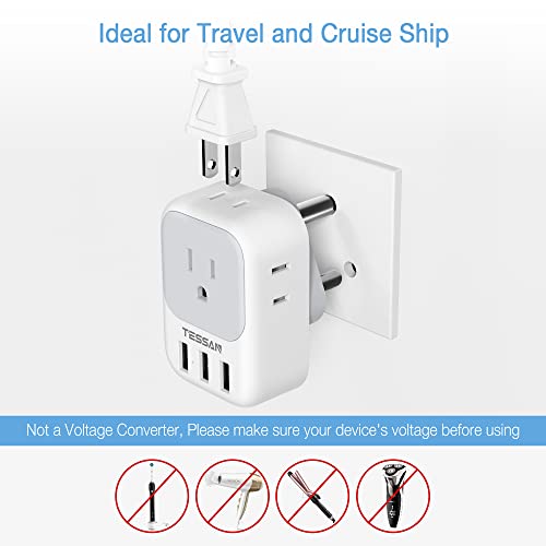 image for South Africa Plug Adapter 2 Pack, TESSAN Type M Travel Adaptor with 4 