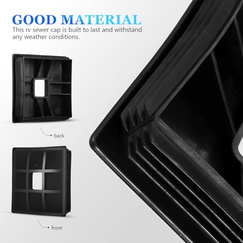 Image of Rv Sewer Caps 2-Pack Plastic Sewage Pipe Cover for Camper Sewer Hose Accessories Waste Water Sanitation Fits Travel Trailers Easy Installation