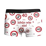 Boxer amusant pour homme   Pour anniversaire (18/30/40/50/60 ans)   Avec dictons amusants sur le thème de l'âge   Sous vêtements sexy confortables pour les fêtes et le quotidien, 40, XL