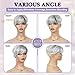 PHOCAS Short Hair Toppers for Women with Thinning Hair Magic Pixie Cut Toppers Hairpiece Natural Synthetic Grey Hair Toppers for Daily Use