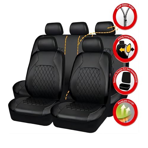 Housses de siège cuir imperméable Tesla Model X accessoire auto rouge pour 5 places 2015-2022 - 4