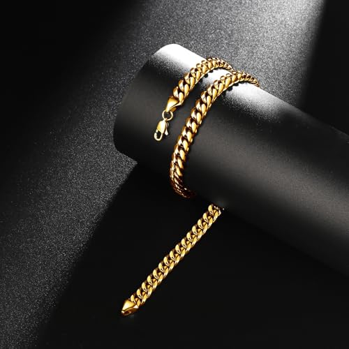 18K gold bracelet for women, hip-hop fashion, men, solid mesh Cuban chain, Christmas, New Year, birthday gift for father/mother, husband/wife4