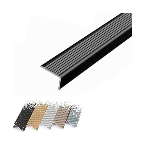 Borde de escalera aluminio dorado plano perfil transicion suelo 3cm