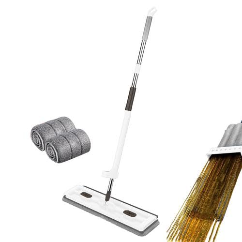 veramoons scopa piatta - nuovo stile grande piatta mocios - mocios piattos lavapavimenti - rotazione 360 gradi, manico lungo regolabile in acciaio inossidabile con 2 cuscinetti in microfibra lavabil