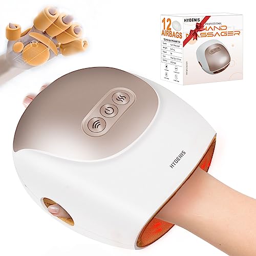 Hydenis Electric Hand Massager, Cordless Hand Massager With Heat And Compression, Rechargeable Finger Massager Machine, Wireless Mini Hand Massager For Arthritis, Pain Relief, Gifts For Women #TOP1