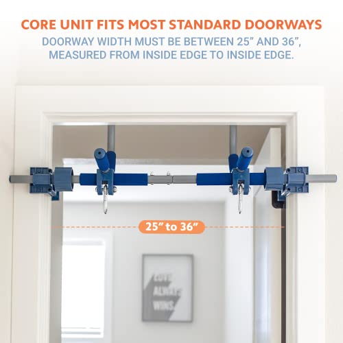 Gym1 Indoor Home Playground Bundle, 6 Pieces Total: Includes 2 Pull-Up Bar Core Units, Red Swing, Blue Swing, Plastic Rings, And Climbing Ladder; For Indoor Home Fitness And Recreation #TOP7