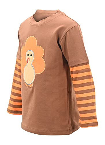Image of Unique Baby Boys Shirts for Kids and Toddlers Striped Layered Long Sleeve with Embroidery