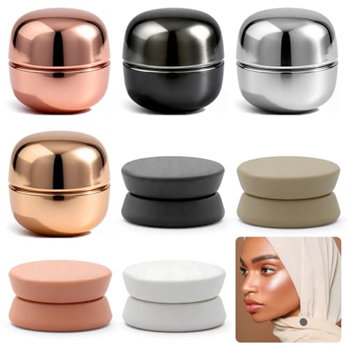 CONBOLA 8 Pairs Hijab Magnetic Pins - Strong Magnet Hijab Pins for Women, Colorful No Needle Scarf Clips, Multi-Purpose Magnetic Brooch for Dress, Clothing, Shawls