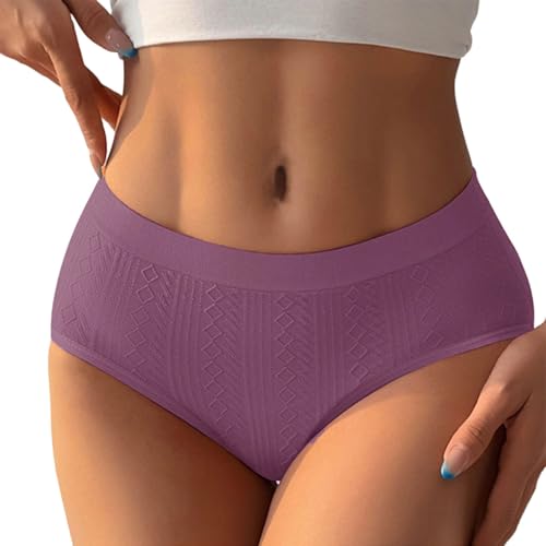 Bragas de con Diseño de en Colores y Detalles de Encaje para Mujer (Purple, S) #102