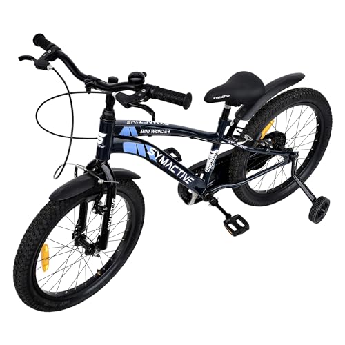 Amazon Brand - Symactive Mini Wonder, 20T Single Speed Kids Cycle/Bicycle/Bike, V-Brakes, Frame Size: 11.5 inch, Age: 5-12 Yr, Steel Rim (Dark Blue, Unisex) 7 41Er3L7 XQL
