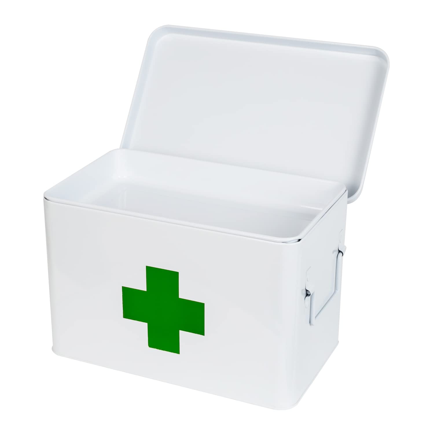 Botiquín de metal 32,5 x 20 x 20,5 cm blanco para almacenamiento de medicamentos