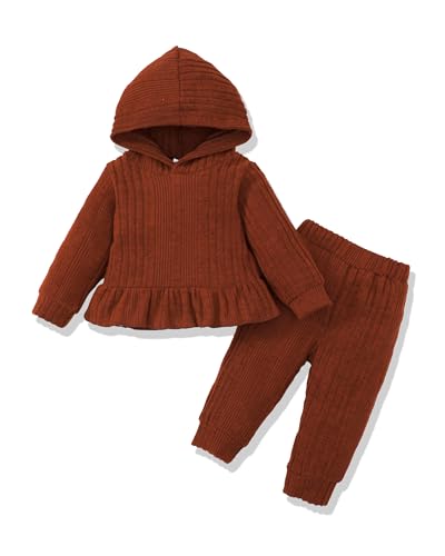 Image of Renotemy Newborn Infant Baby Girl Clothes Outfits Fall Winter Long Sleeve Sweatshirts Pants Cute Baby Girl Outfits Set