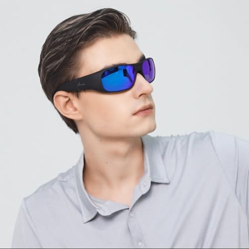 OhO Camera Glasses,1080P Smart Glasses with Built-in 64GB Memory,UV400 Sunglasses for Outdoor Sport,Unisex, Black Frame-blue Lens 64g(628f), 64G - Image 6