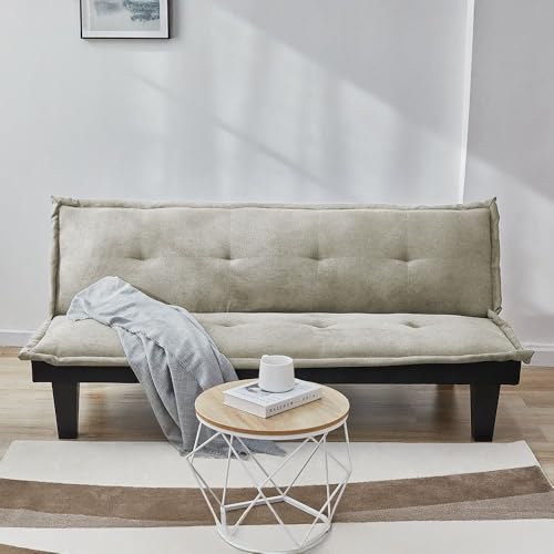 Danube Home V2 Manolo Fabric Sofabed | Convertible Sleeping Sofa Bed | Comfortable Living Room Furniture L165xW80xH73cm - Beige