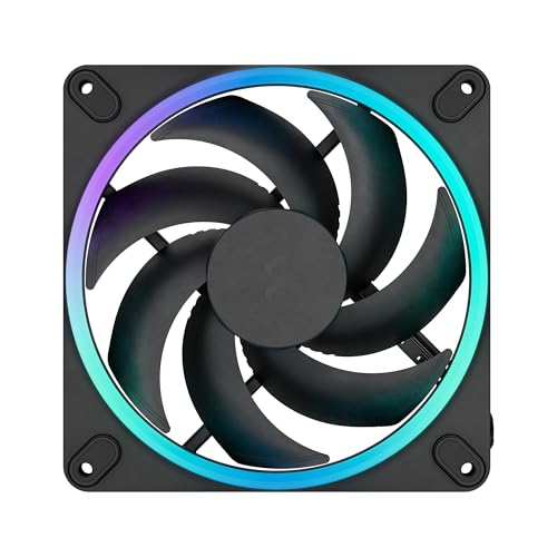 Image of Fractal Design Momentum 14 RGB - Silent PC Case Fan - 140 mm - ARGB Gen 2-20 LEDs - Liquid Crystal Polymer LCP Blades - FDB Fluid Dynamic Bearing - Cooling Performance - Powerful Airflow - Black