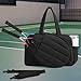 Yiju Tennis Bag for Women Racket Bag with Side Pockets Paddle Waterproof Holds 2 Rackets Lightweight Tennis Tote, Black