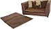 Deluxe Orthopedic Memory Foam Dog Bed Set, Large, Brown