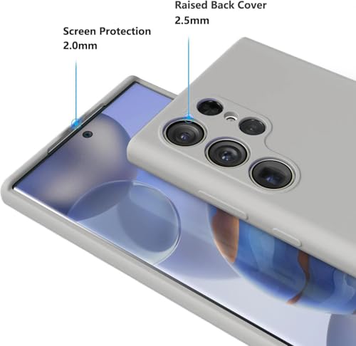 Image of DIZORO Microfiber Candy Case Compatible for Samsung S24 Ultra Smooth Touch Cushion Liquid Soft Silicone Gel Rubber Phone Cases Non-Slip Full Body Protective Shockproof Back Cover (Titanium Gray)