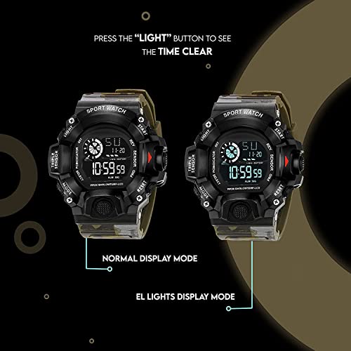Image of Acnos Digital Sports Watch - Rugged Outdoor Multi-Function Countdown Timer & Alarm (WR30 Water-Resistant)
