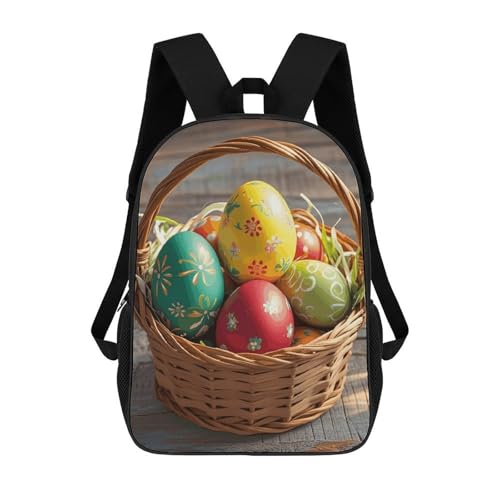 Image of FodPand 17-Inch Laptop Backpack Water-Resistant Basket And Easter Eggs Daypack with Shoulder Strap Lightweight Casual Rucksack for Travel Commuter Hiking Outdoor Activities 20l Black