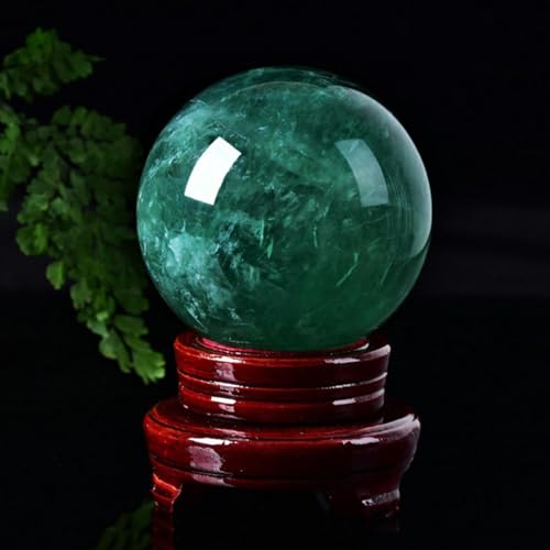 Fluorite verte boule de 12cm pour harmoniser votre salon et bureau