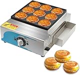 Burger-Maker-Maschine, Pfannkuchen-Maker, kommerzielle elektrische Heiz-Kuchen-Maker-Grillplatte, 50-300 ℃ sichere Temperaturregelung, schnelles Erhitzen, Rote-Bohnen-Kuchen-Maschine