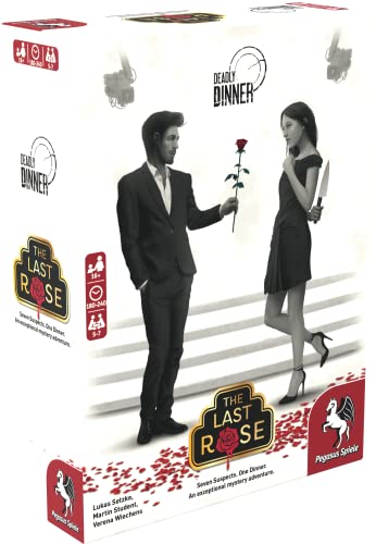 Pegasus Spiele 19011E, Deadly Dinner, The Last Rose, Murder Mystery at Home for 5 to 7 Players