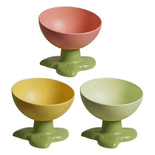 YUPEIUKLI Cuenco Elevado con Forma de Flor para Gatos previene Asfixia y vómitos. Plato de alimentación con diseño de Dibujos Animados para Gatos.