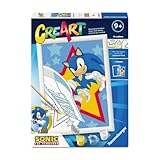 Ravensburger - CreArt Serie D - Sonic | Pintar Por Numeros | Kit Pintura | Medidas De 25 x 18,30 | Juegos Niños 9 Años | Ideas Regalo | Regalo Niño 9 Años