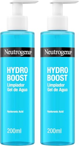Neutrogena, Hydro Boost Gel de Agua Limpiador Facial, Ácido Hialurónico, Desmaquillante, para impurezas y grasas, Hidratación intensa, Pieles sensibles, 200ml (Paquete de 2)