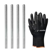 vasalat Gewindestange M8 1000mm verzinkt Set, Festigkeitsklasse 8.8 - Gewindestab mit Außengewinde DIN 976 - hochwertige Metallstange mit Gewinde - 4 Stück