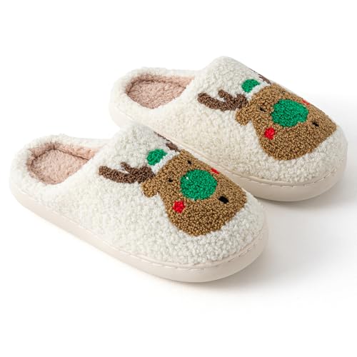 Christmas Slippers For Women Soft Warm Plush Fuzzy Slippers Indoor Memory Foam Slippers Cozy Fluffy Home Slippers for Winter3