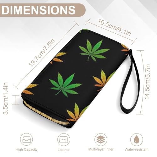 Leather Women's Wallet, Large Capacity Card Holder, Multi-layer Pockets, Travel Ready, Weedleef2