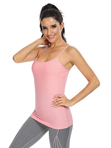 Image of Orrpally Women Cotton Camisole Shelf Bra Cami Tank Tops Adjustable Spaghetti Strap Tank Top 3-Pack