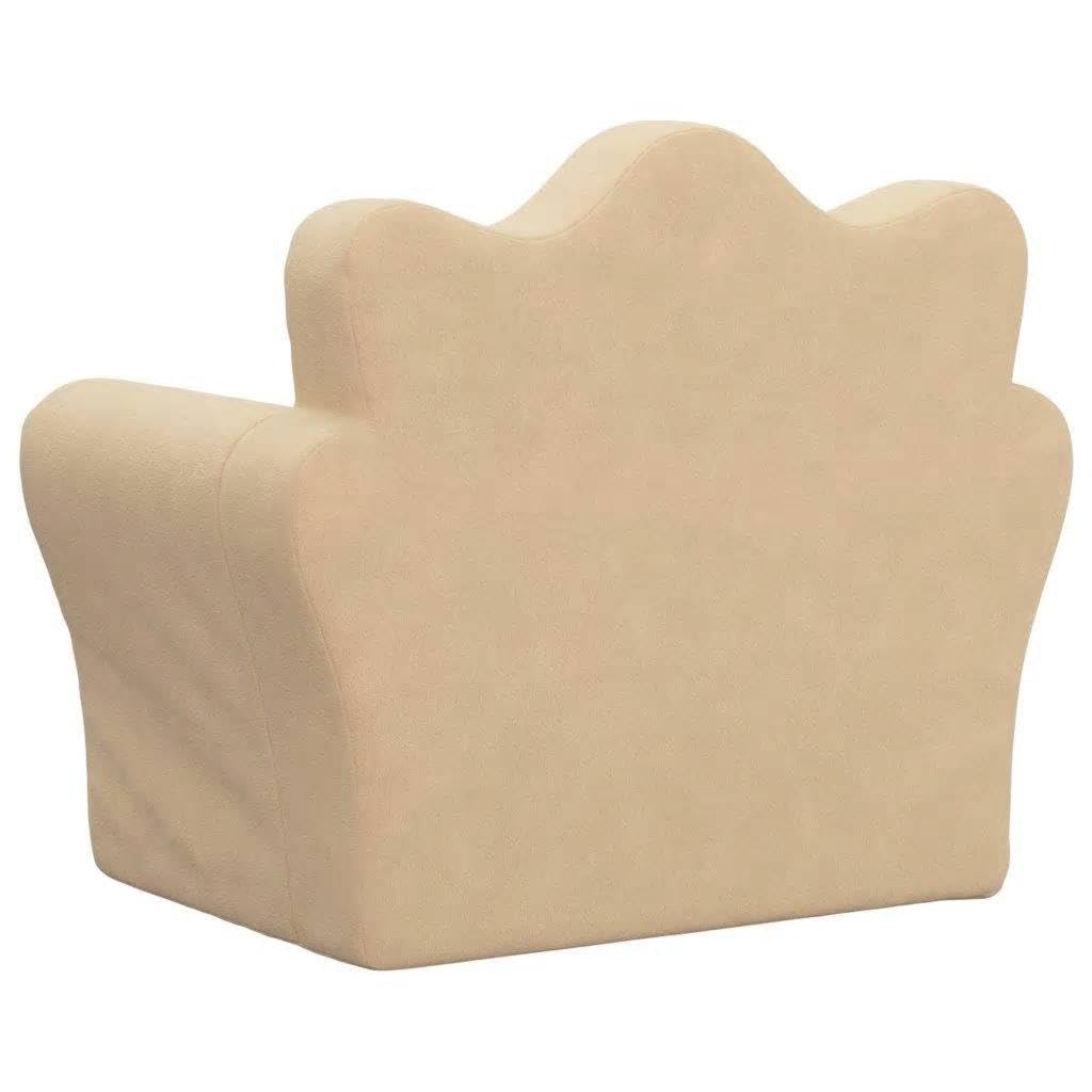 vidaXL Canapé-lit pour Enfants crème Peluche Douce
