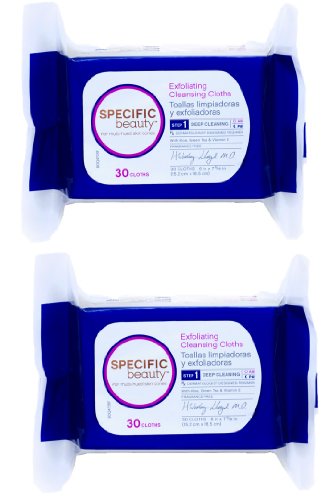 Eye Makeup Remover Wipes - Twin Pack - Dual-sided Facial Cleanser (Remove Makeup and Exfoliate) - Natural Towelettes Designed for Sensitive Skin - Best Eye Makeup Remover Pads - 100% Satisfaction