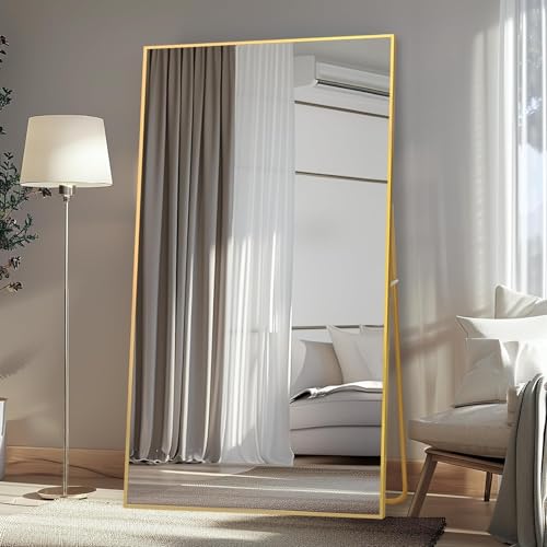 Image of LFT HUIMEI2Y 76 inchx34 inch Full Length Mirror, Gold Floor Mirror