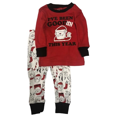 Carter's Baby Boy Christmas Top & Bottoms Santa 'I've Been Good-ish' Snug Fit Pajama Set (18 Months) Red