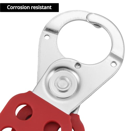 Image of QWORK Lock Out Tag Out Hasp and Lockout Tagout Steel Cable Locks with Keys, 4 Sets